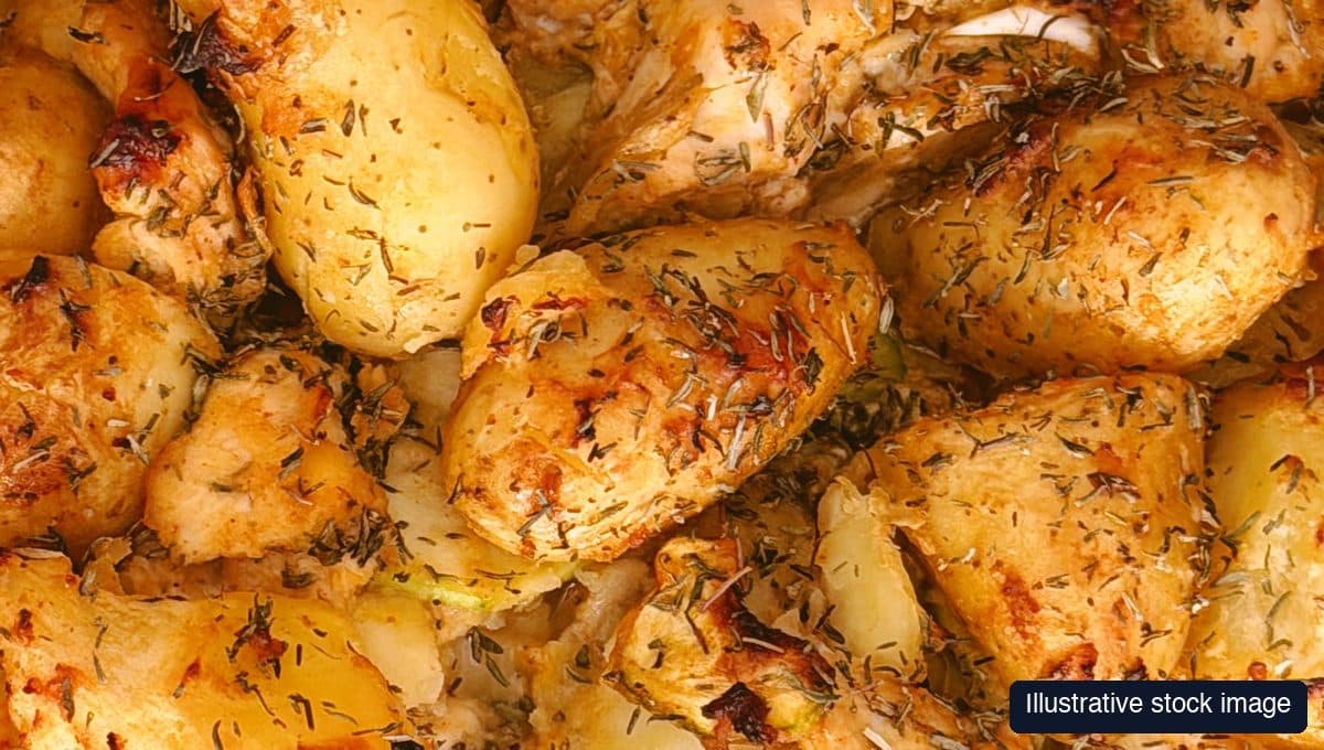 Lemon Chicken Traybake with Crispy Potatoes and a Yoghurt Dip